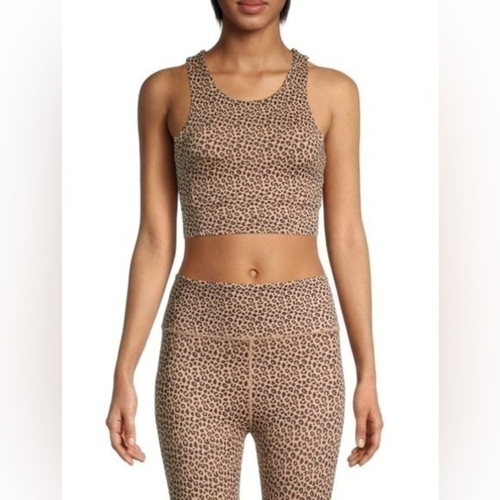 ALL FENIX Leopard-Print Longline Sports Bra